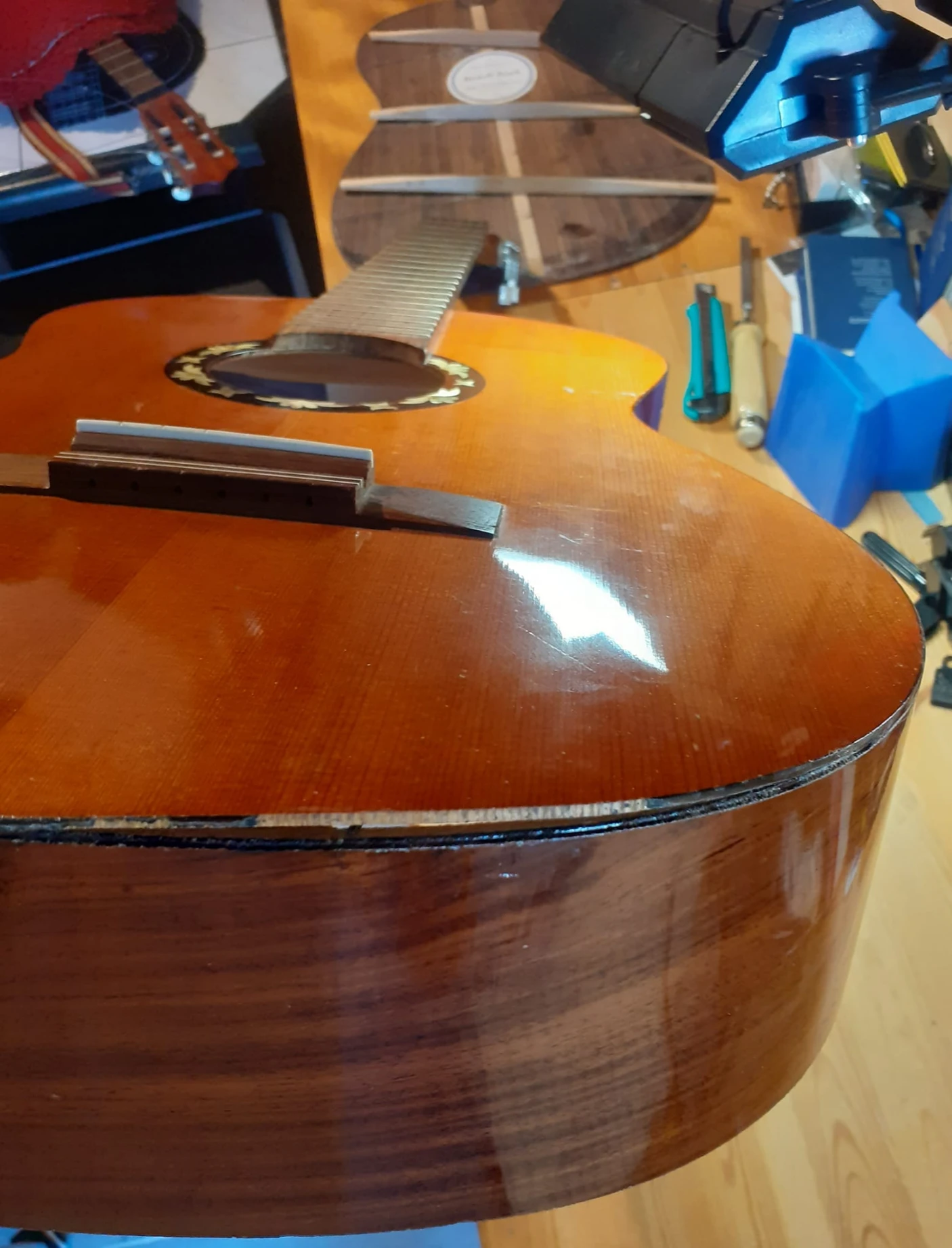 Rudolf Stark Konzertgitarre Restaurierung – Detailansicht 17 – Gitarrenreparatur Heier Guitars bei Dresden und Meißen